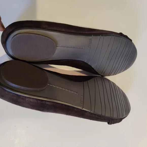 Vaneli Suede Leather Dark Brown Flats - Picture 8 of 9
